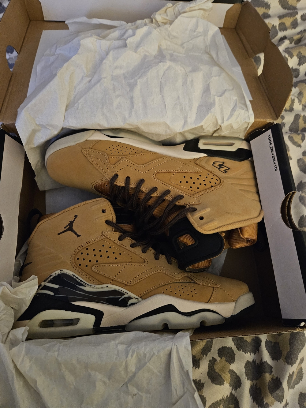 Jordan Men’s Wheat and Black High-Top Sneakers